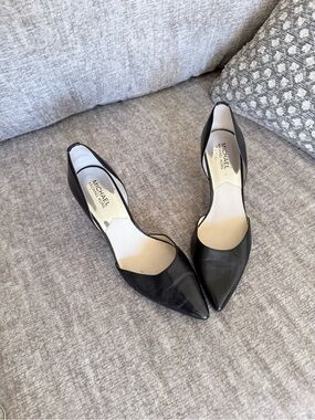 Michael Kors Black Pointed-Toe D'Orsay Heels